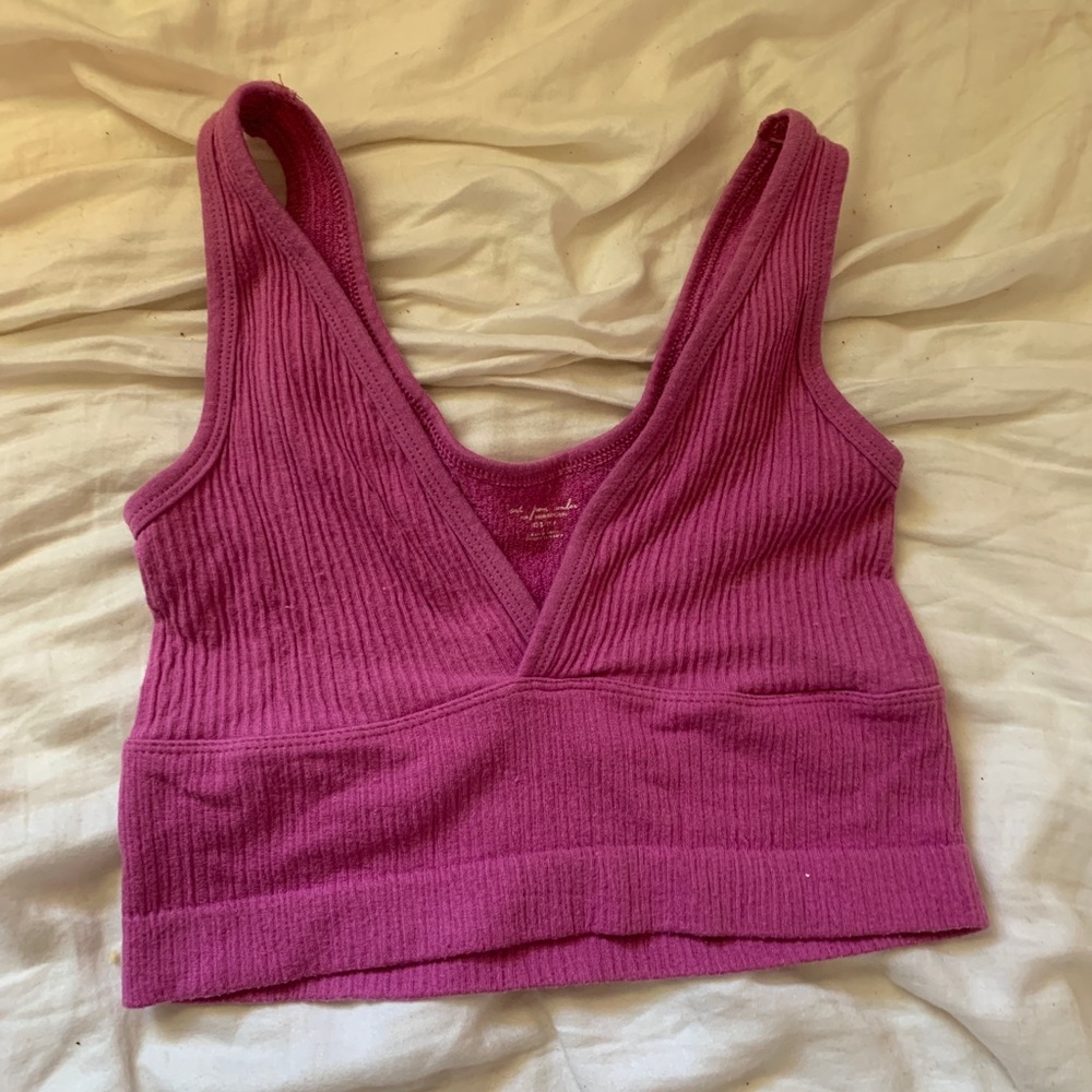 urban outfitters crossover pink tank